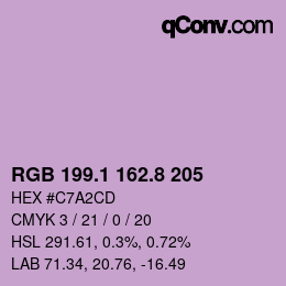 カラーコード: RGB 199.1 162.8 205 | qconv.com
