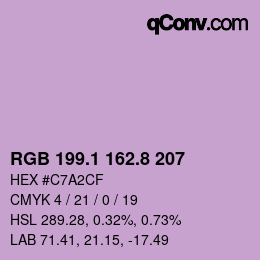 Color code: RGB 199.1 162.8 207 | qconv.com