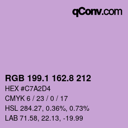 Color code: RGB 199.1 162.8 212 | qconv.com