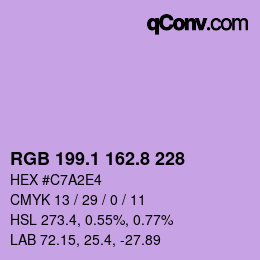 カラーコード: RGB 199.1 162.8 228 | qconv.com