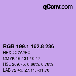 カラーコード: RGB 199.1 162.8 236 | qconv.com