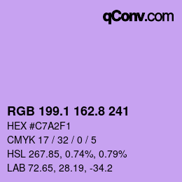 カラーコード: RGB 199.1 162.8 241 | qconv.com