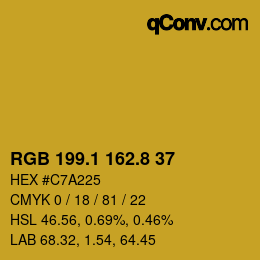 カラーコード: RGB 199.1 162.8 37 | qconv.com