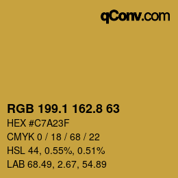Color code: RGB 199.1 162.8 63 | qconv.com