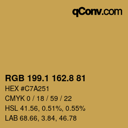Color code: RGB 199.1 162.8 81 | qconv.com