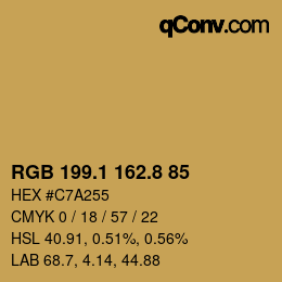 Farbcode: RGB 199.1 162.8 85 | qconv.com