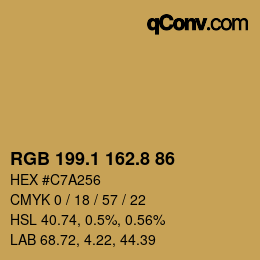 Color code: RGB 199.1 162.8 86 | qconv.com