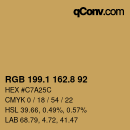 Color code: RGB 199.1 162.8 92 | qconv.com