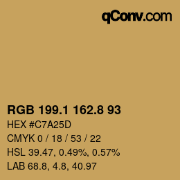Color code: RGB 199.1 162.8 93 | qconv.com