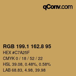 Color code: RGB 199.1 162.8 95 | qconv.com