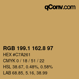 Color code: RGB 199.1 162.8 97 | qconv.com