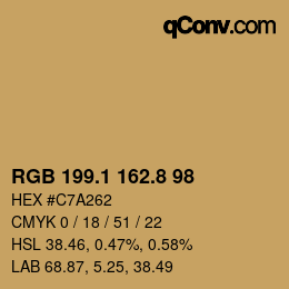 Color code: RGB 199.1 162.8 98 | qconv.com