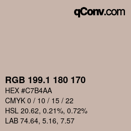Color code: RGB 199.1 180 170 | qconv.com