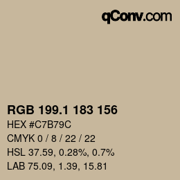 カラーコード: RGB 199.1 183 156 | qconv.com