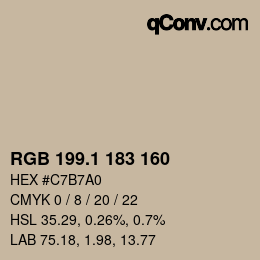 カラーコード: RGB 199.1 183 160 | qconv.com