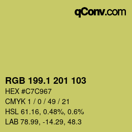カラーコード: RGB 199.1 201 103 | qconv.com
