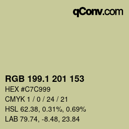 Color code: RGB 199.1 201 153 | qconv.com