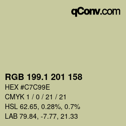 Color code: RGB 199.1 201 158 | qconv.com