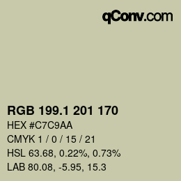カラーコード: RGB 199.1 201 170 | qconv.com