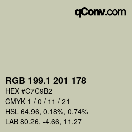 Color code: RGB 199.1 201 178 | qconv.com