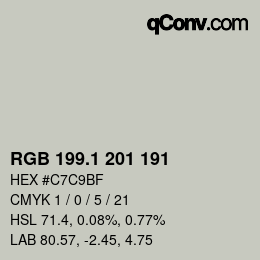 カラーコード: RGB 199.1 201 191 | qconv.com