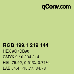 カラーコード: RGB 199.1 219 144 | qconv.com