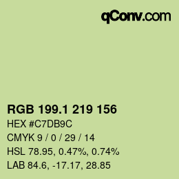 カラーコード: RGB 199.1 219 156 | qconv.com