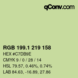 カラーコード: RGB 199.1 219 158 | qconv.com