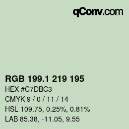 Código de color: RGB 199.1 219 195 | qconv.com