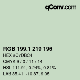 カラーコード: RGB 199.1 219 196 | qconv.com