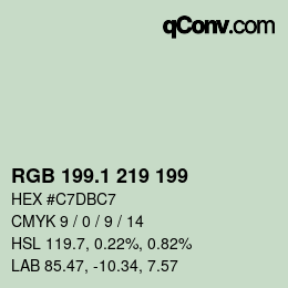 カラーコード: RGB 199.1 219 199 | qconv.com