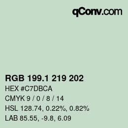 カラーコード: RGB 199.1 219 202 | qconv.com