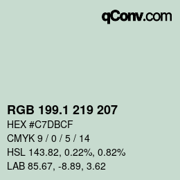 カラーコード: RGB 199.1 219 207 | qconv.com