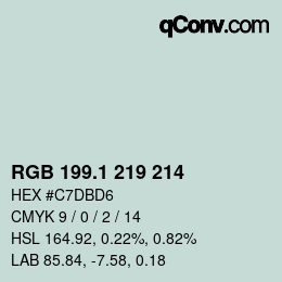 Color code: RGB 199.1 219 214 | qconv.com
