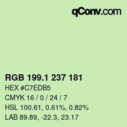 カラーコード: RGB 199.1 237 181 | qconv.com