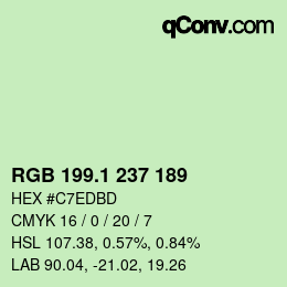 カラーコード: RGB 199.1 237 189 | qconv.com