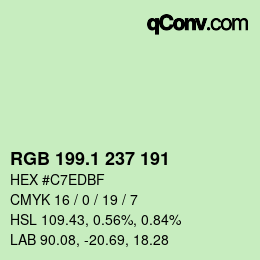 Color code: RGB 199.1 237 191 | qconv.com