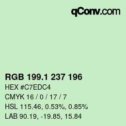Color code: RGB 199.1 237 196 | qconv.com