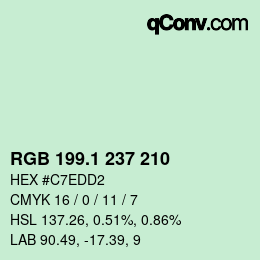 カラーコード: RGB 199.1 237 210 | qconv.com