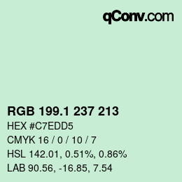 カラーコード: RGB 199.1 237 213 | qconv.com