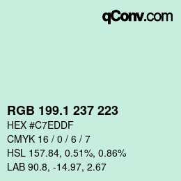 カラーコード: RGB 199.1 237 223 | qconv.com