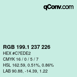 カラーコード: RGB 199.1 237 226 | qconv.com