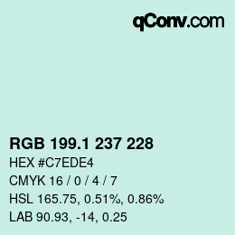 カラーコード: RGB 199.1 237 228 | qconv.com