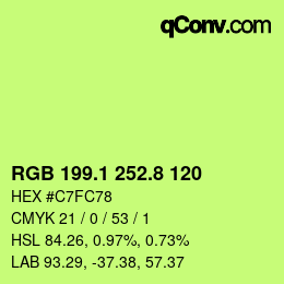 カラーコード: RGB 199.1 252.8 120 | qconv.com