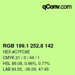 カラーコード: RGB 199.1 252.8 142 | qconv.com
