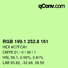 カラーコード: RGB 199.1 252.8 161 | qconv.com