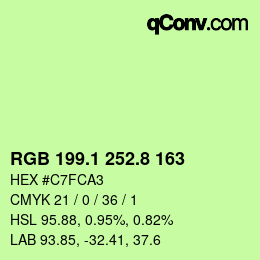 カラーコード: RGB 199.1 252.8 163 | qconv.com