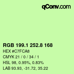 カラーコード: RGB 199.1 252.8 168 | qconv.com