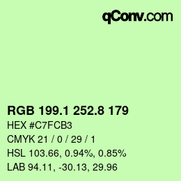 カラーコード: RGB 199.1 252.8 179 | qconv.com
