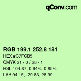 カラーコード: RGB 199.1 252.8 181 | qconv.com